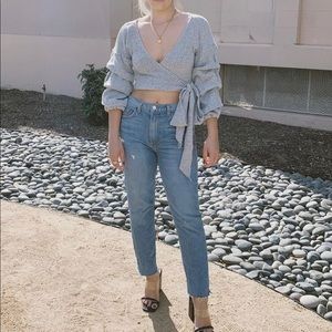 Showpo Crop Sweater Knit Wrap Top